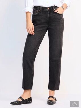 DAZE High-Rise STRAIGHT UP Ankle Jeans in Washed Black